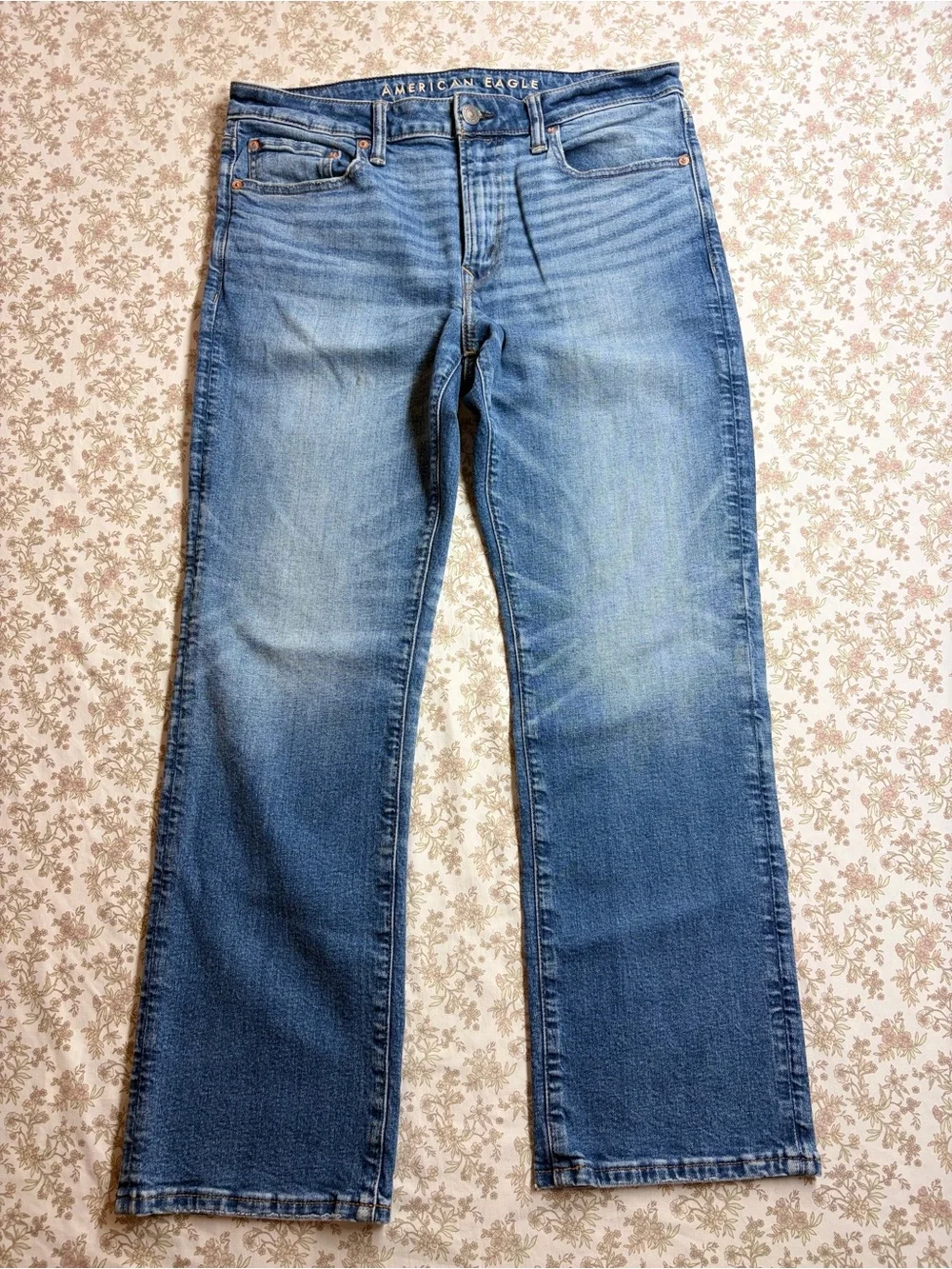 American Eagle Men’s Straight Leg Jeans Blue Denim Mid Rise Classic Fit